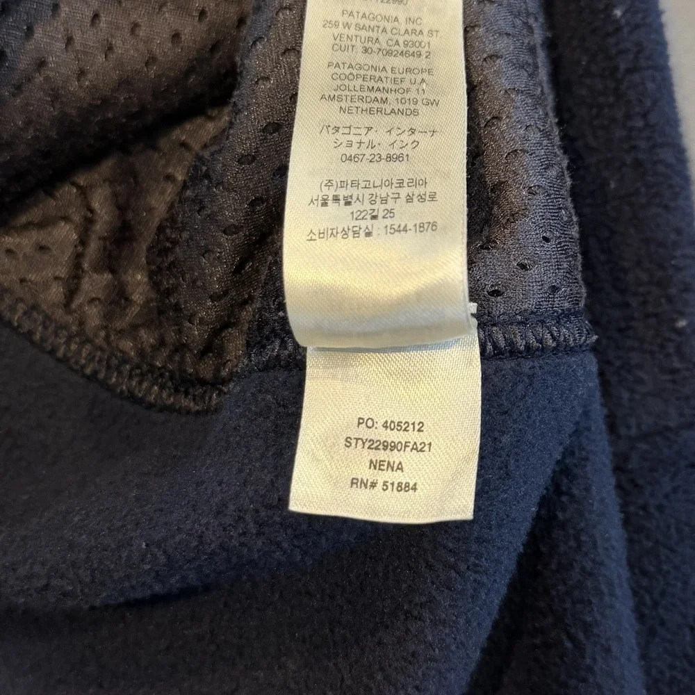 Patagonia Synchilla Fleece Full Zip Mens XL Blue‎ Jacket Logo